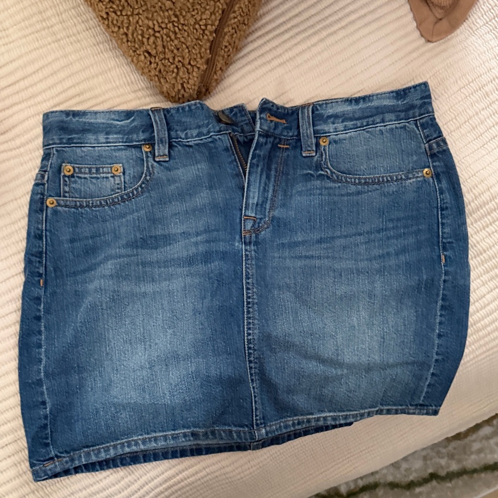 J. Crew Blue Washed Denim Mini Skirt